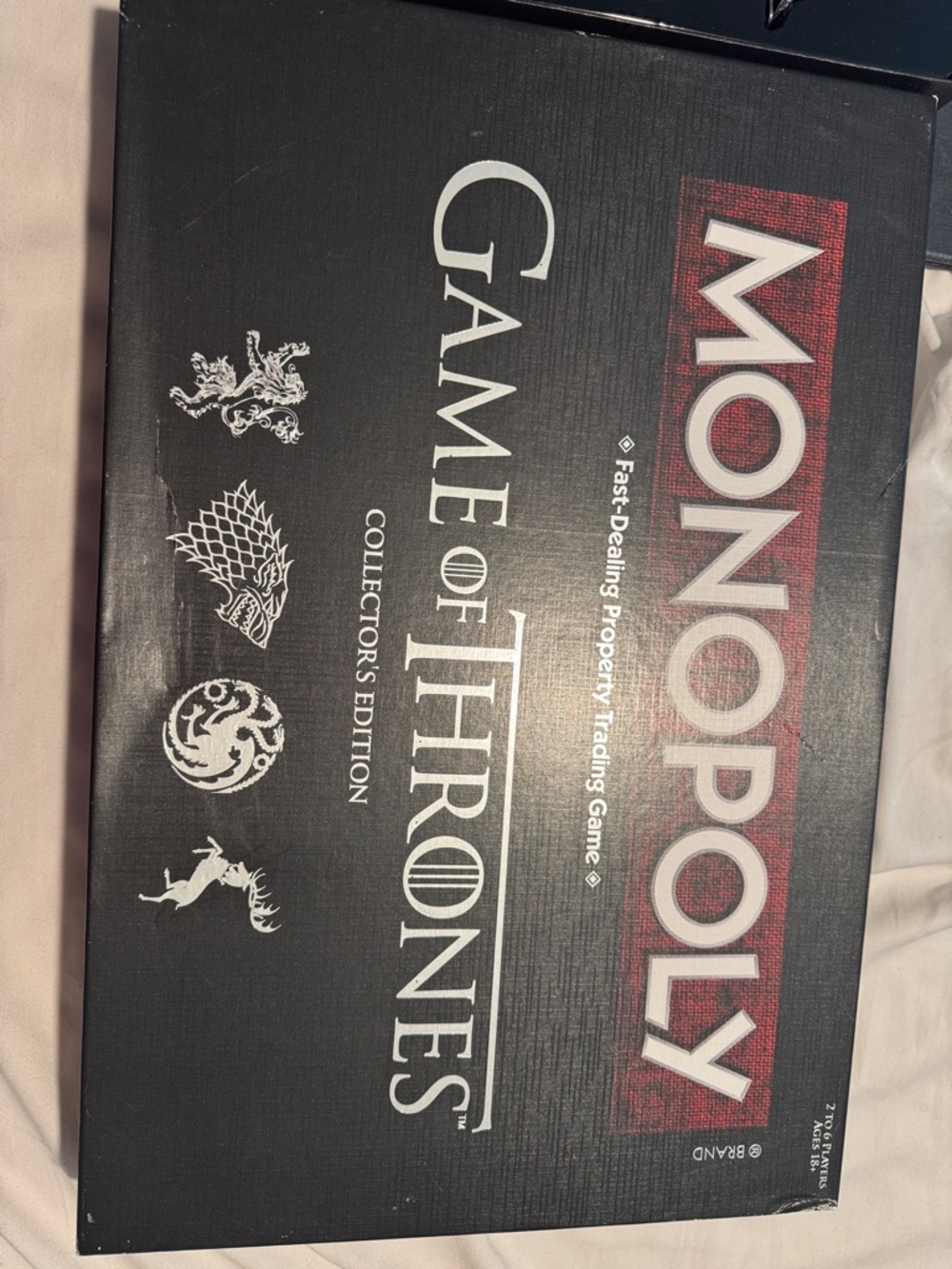 Monopoly Game of Thrones Collector's Edition Board Game - Black & Red